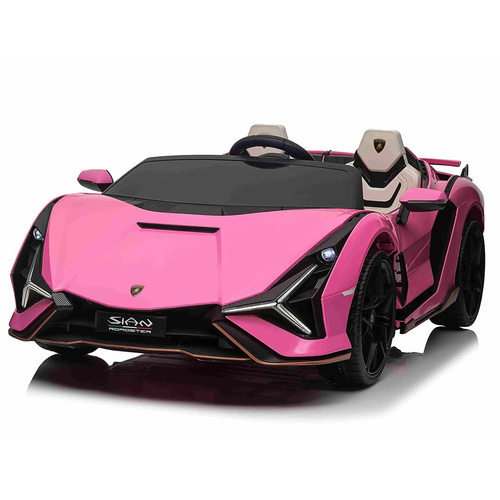 Pink 12v Lamborghini Sian Kids Battery Twin Seat Supercar Pink 12v Lamborghini Sian Kids Battery Twin Seat Supercar