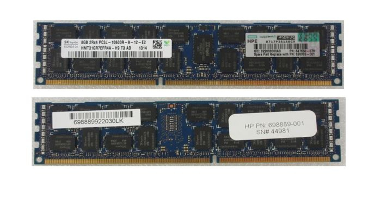 SPS-DIMM 8GB PC3L-10600R 512Mx4 HMS - 698889-001