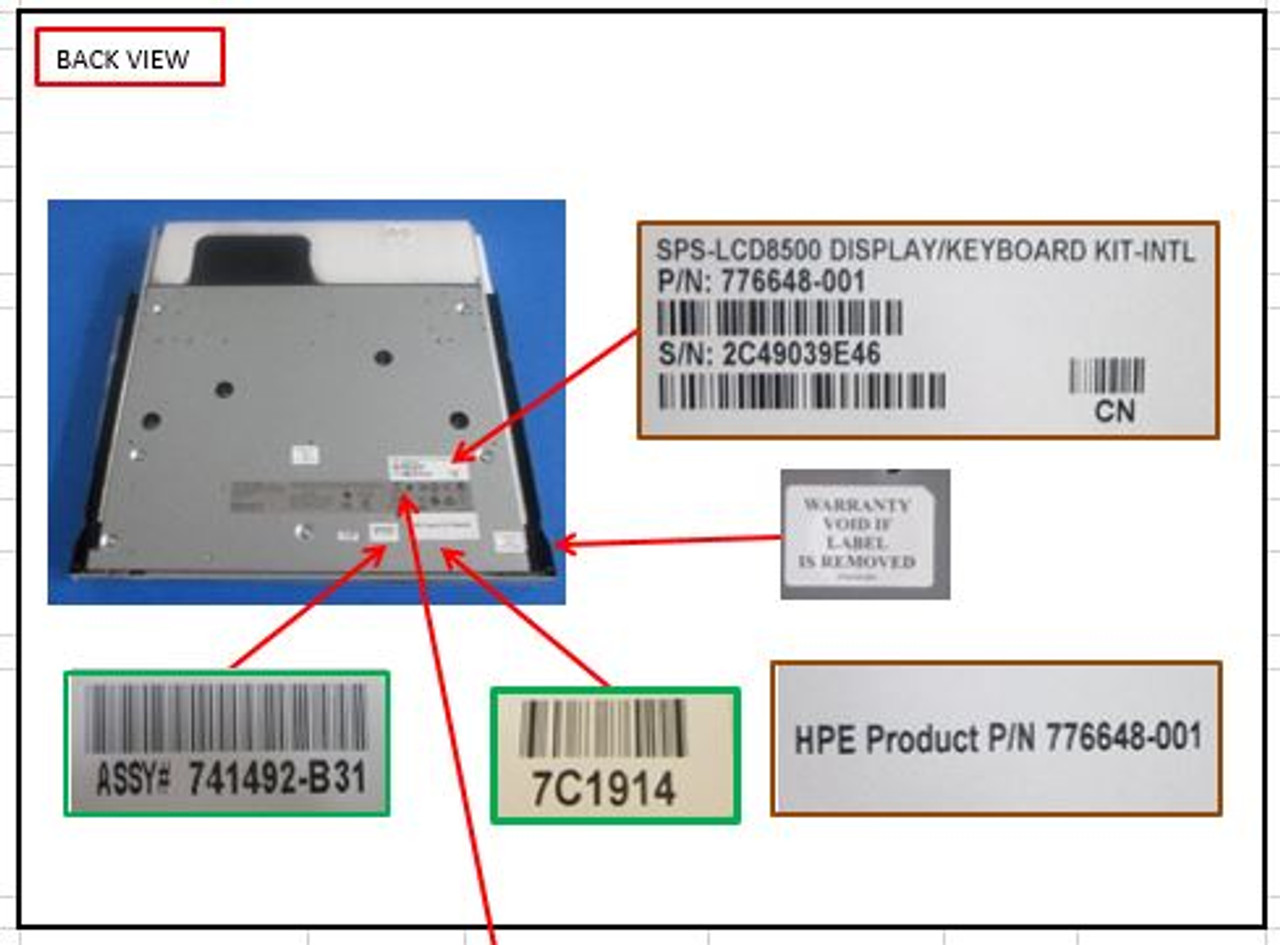 SPS - LCD8500 DISPLAY/KEYBOARD KIT-INTL - 776648-001