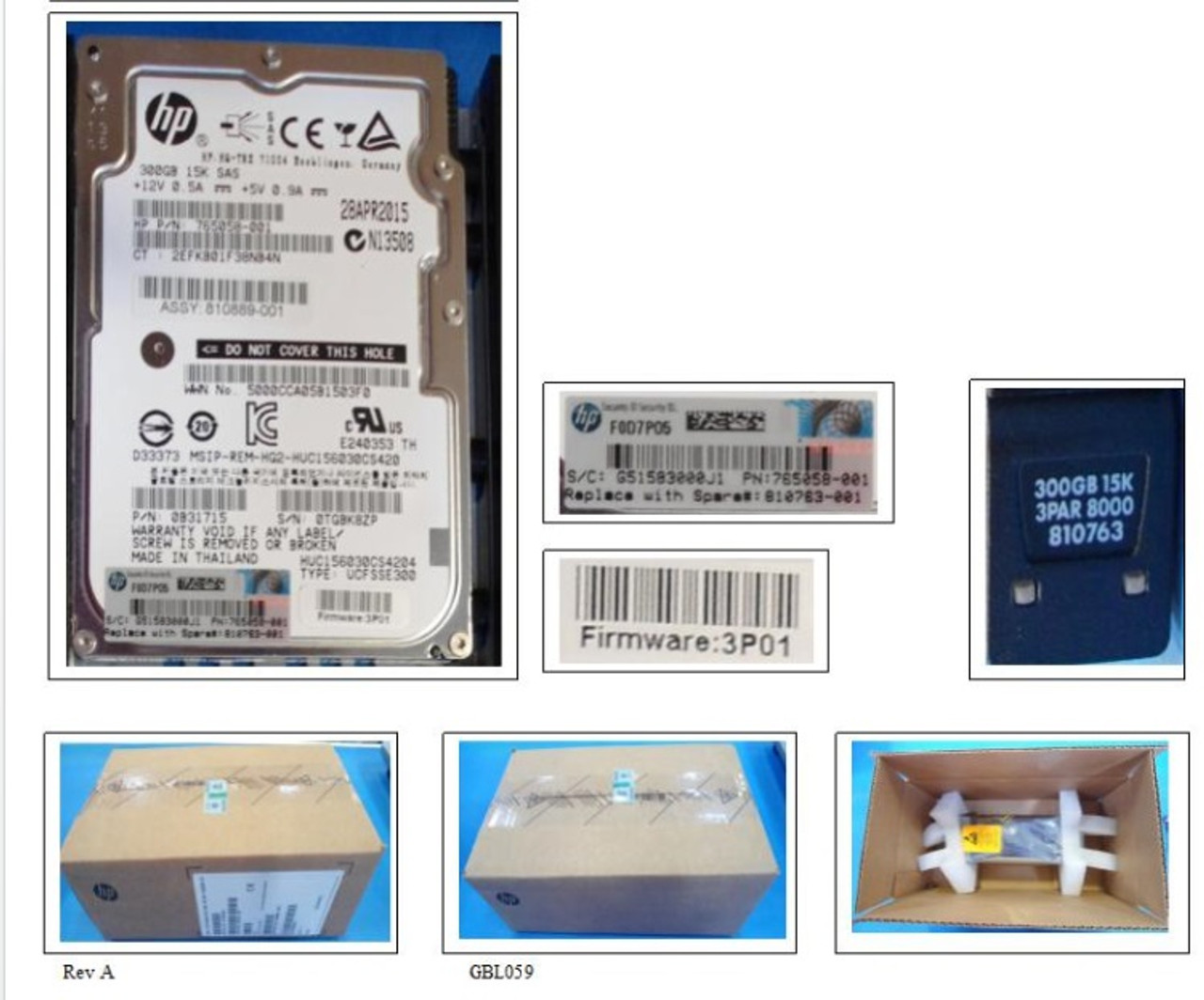 SPS-DRV 300GB HDD SAS 15K SFF SS8000 HT - 810763-001