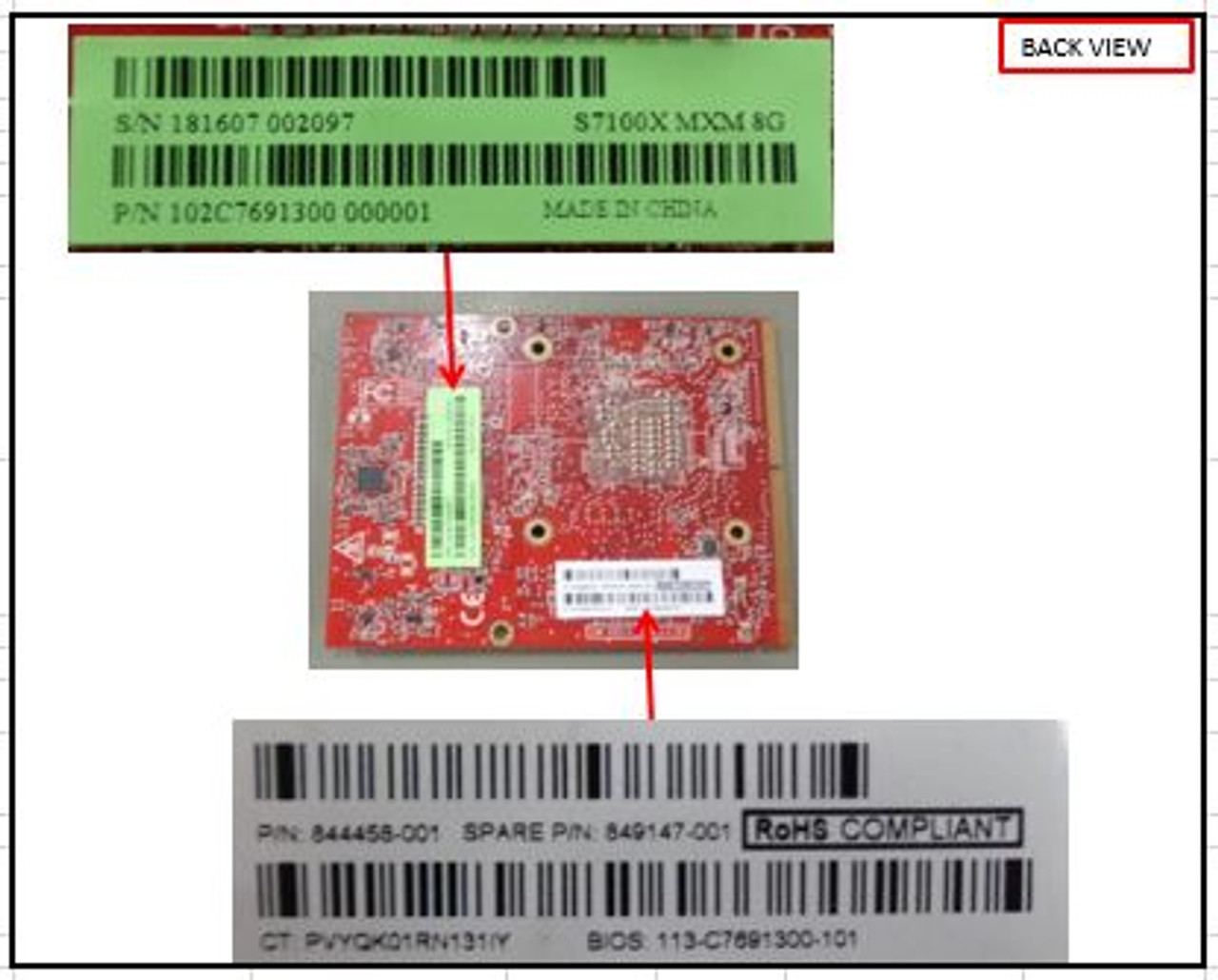 SPS-PCA AMD FirePro S7100X - 849147-001