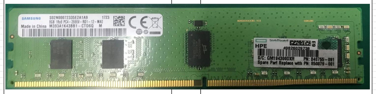 SPS-DIMM 8GB PC4-2666V-R 1Gx8 - 850879-001