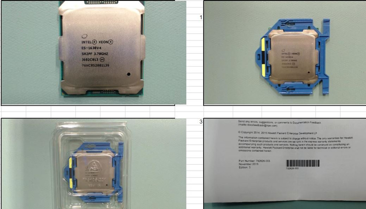 SPS-CPU BDW E5-1630v4 4C 3.7GHz 10M140W - 855497-001