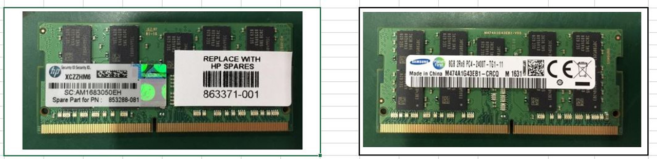 SPS-SODIMM 8GB PC4-2400T-T 512Mx8 - 863371-001