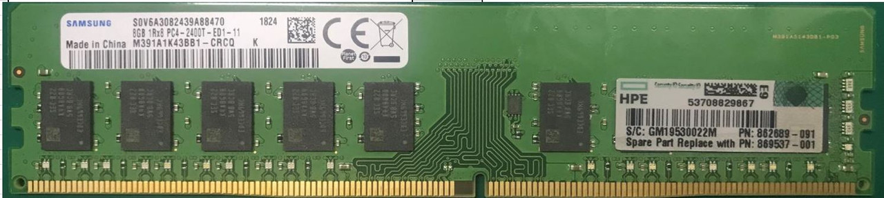 SPS-DIMM 8GB PC4-2400T-E 1Gx8 S - 869537-001