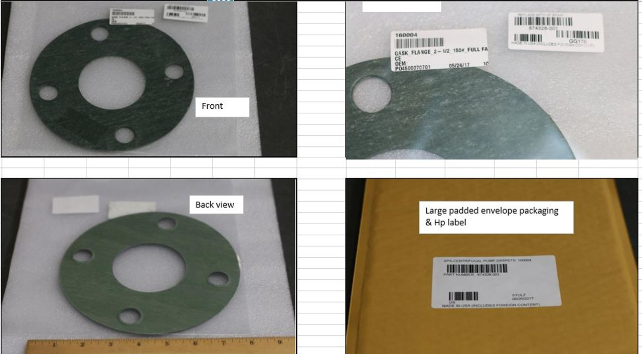 SPS-Centrifugal Pump Gaskets 160004 - 874328-001