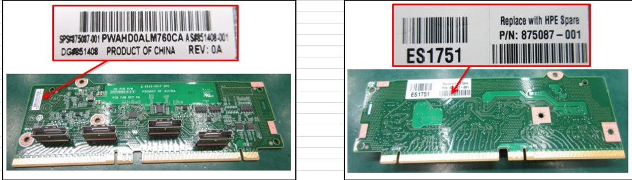 SPS-PCA 4-S x8 Slimline Riser - 875087-001