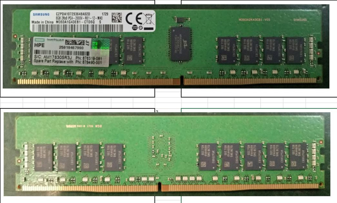 SPS-DIMM 8GB PC4-2666V-R 512Mx8 - 878490-001