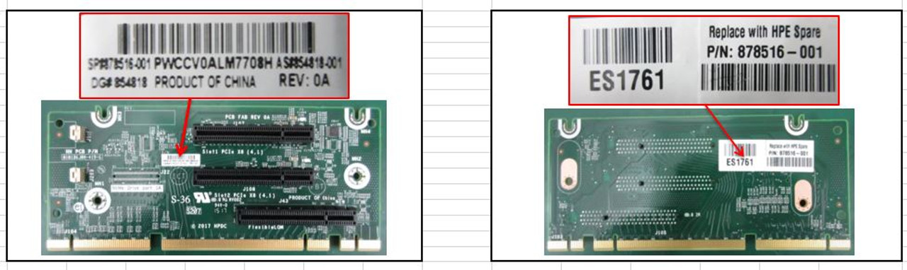SPS-PCA; CPU1; x8x8ALOM riser - 878516-001