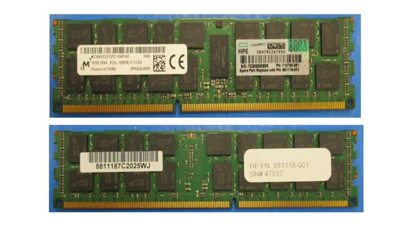 SPS-DIMM;16GB PC3L-12800R;1Gx4;30 nm BCS - 881118-001