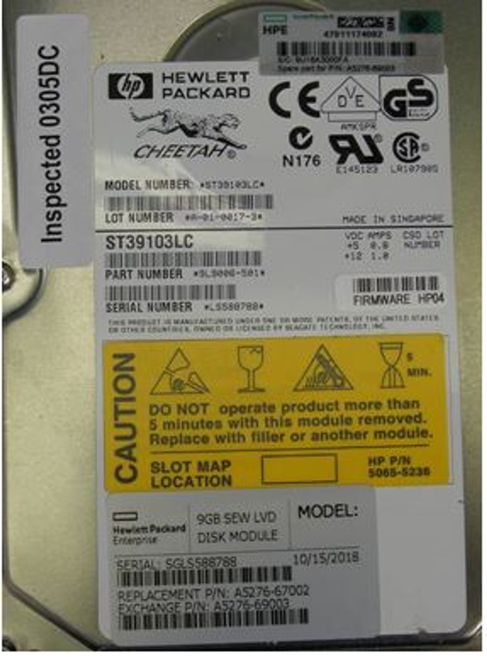 9.1 GB LVD DISK MODULE 10K RPM - A5276-69003