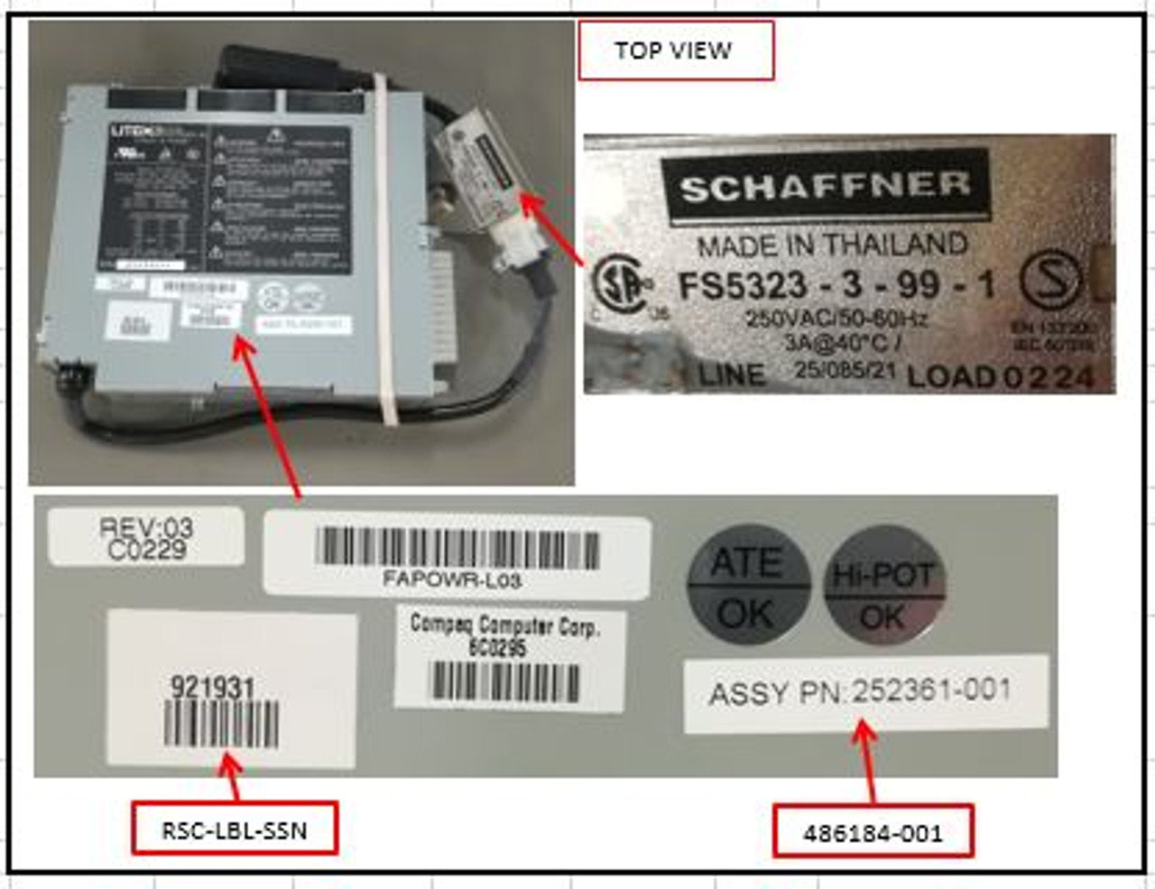SPS-POWER SUPPLY;200W - 252361-001