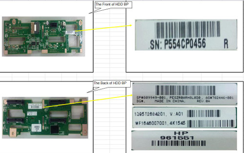 SPS-PCA 4 LFF rear BP Apollo 4200 - 809949-001