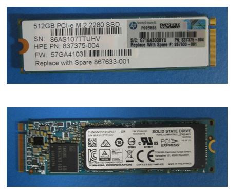 SPS-DRV SSD 512GB PCI-e M.2 2280 - 867633-001