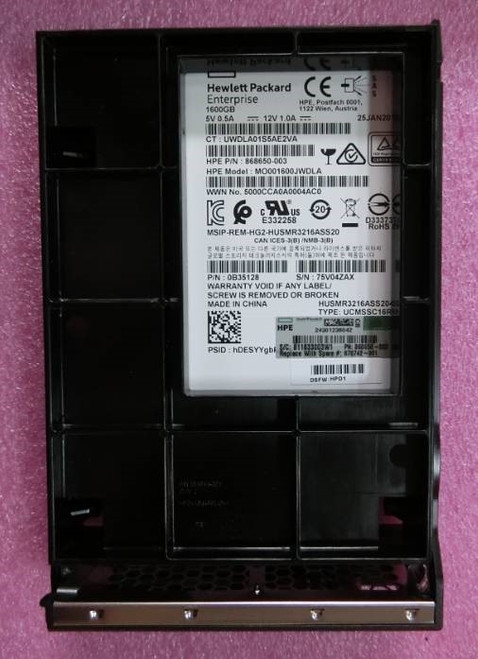 SPS-DRV SSD 1.6TB 12G SAS MU - 878742-001