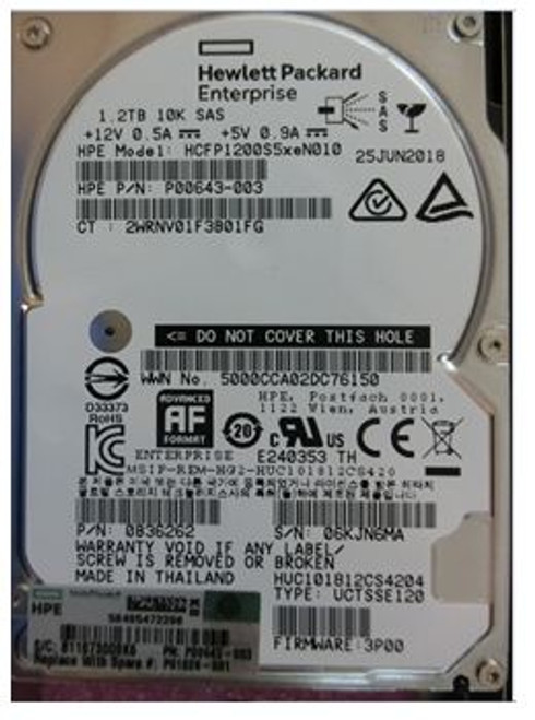SPS-DRV 1.2TB SFF HDD 10K SS20000 - P01026-001