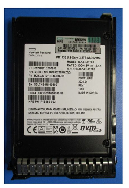 SPS-DRV SSD 3.2TB NVMe U.3 SFF MU SC - P20738-001 SPS-DRV SSD 3.2TB NVMe U.3 SFF MU SC - P20738-001