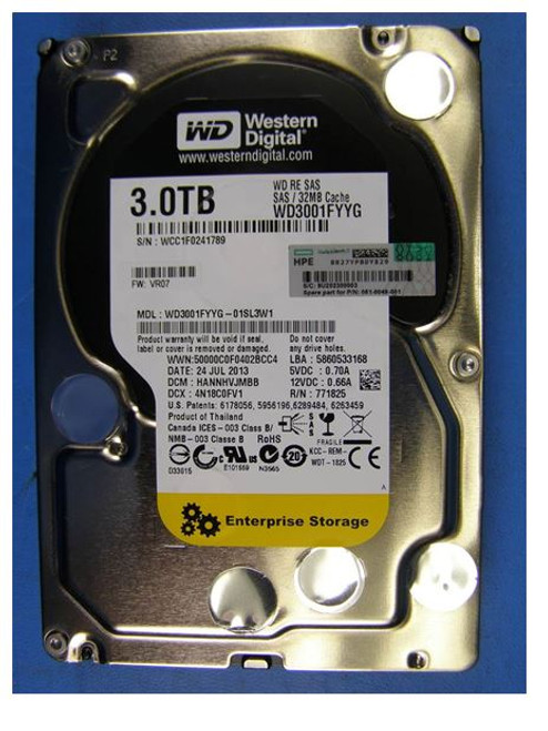 HDD 3.5 WD SAS 6G 3TB 7200 VERDI - 051-0049-001 HDD 3.5 WD SAS 6G 3TB 7200 VERDI - 051-0049-001