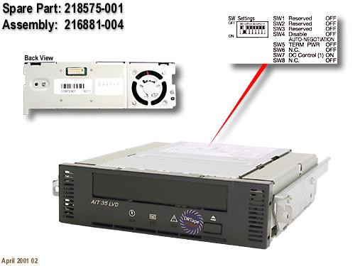 SPS-DRV;TAPE;AIT 35;LVD;INT - 218575-001