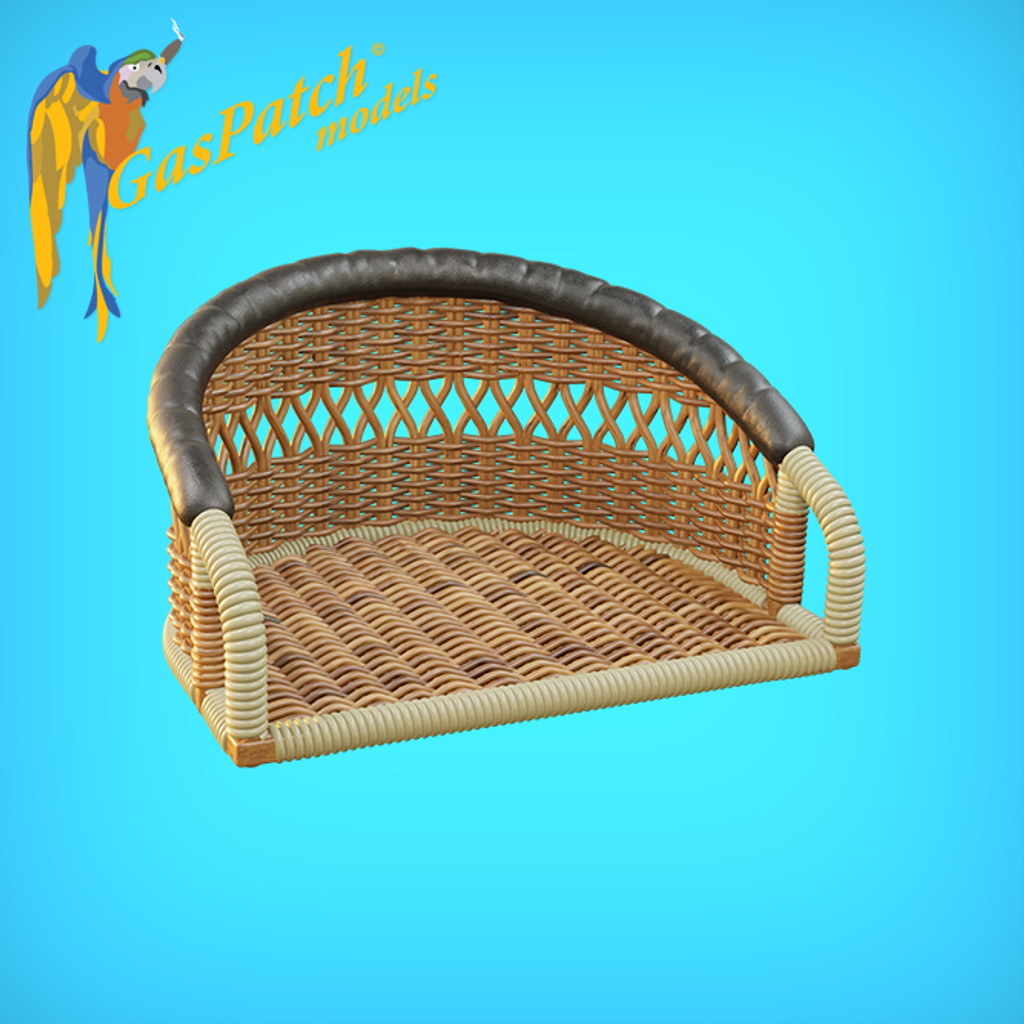 British Wicker Perforated Back - Short With Small Leather Pad 1/72 