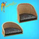 British Wicker Seat Full Back - Short and Tall No Leather Pad 1/48 (1+1)