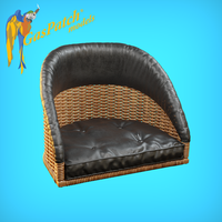 British Wicker Seat Full Back - Tall With Big Leather Pad 1/32