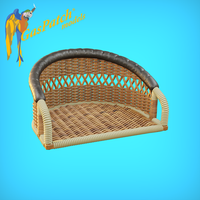 British Wicker Perforated Back - Short With Small Leather Pad 1/32