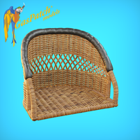 British Wicker Perforated Back - Tall With Small Leather Pad 1/32
