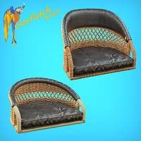 British Wicker Perforated Back - Short With Small Leather Pad and Tall With Big Leather Pad 1/32