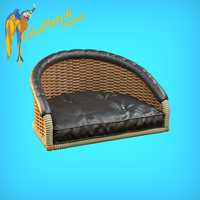 British Wicker Seat Full Back - Short With Small Leather Pad 1/72