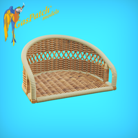British Wicker Seat Perforated Back - Short No Leather Pad 1/72 