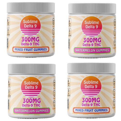 4 pack of Sativa THC gummies- order THC gummies online today!