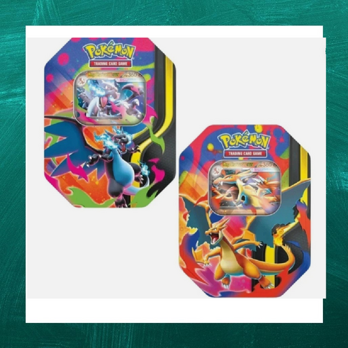 Pokémon TCG: Mega Charizard ex Tin set of 2 Mega Charizard X ex & Mega Charizard Y