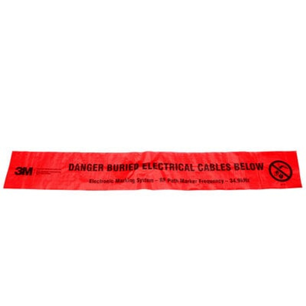 3M Electronic Marking System (EMS) Caution Tape 7902, Red, 6 in, Power