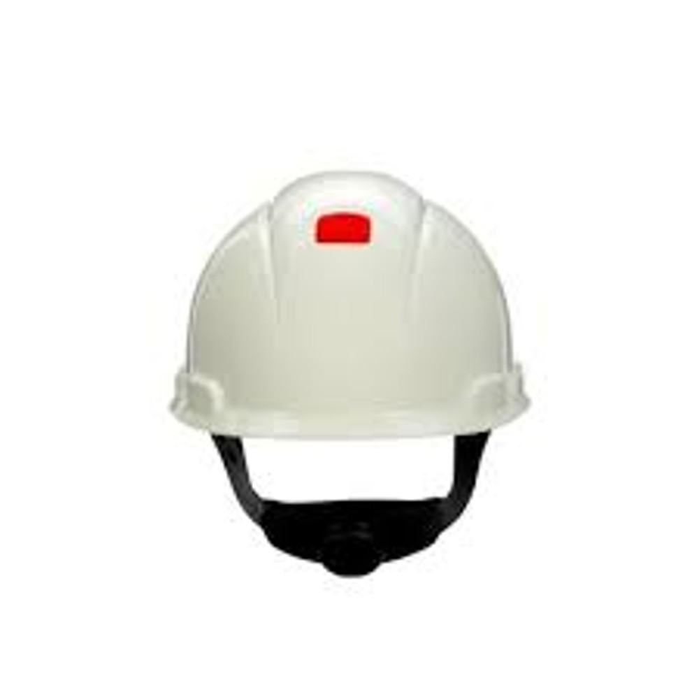 3M H-701R-UV Hard Hat with Uvicator, White, 4PT Ratchet Susp, 20 ea/Case 65550