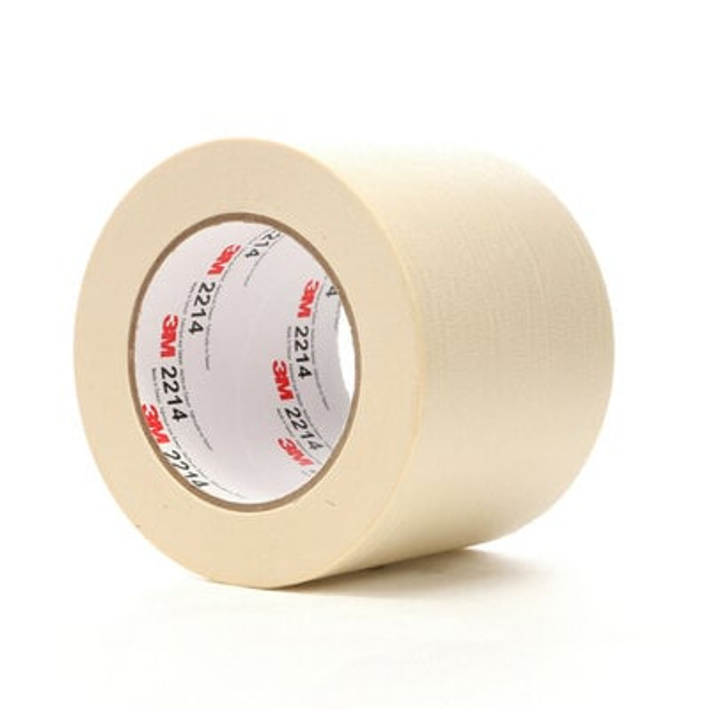 3M Paper Masking Tape 2214 Tan, 96 mm x 55 m 5.4 mil