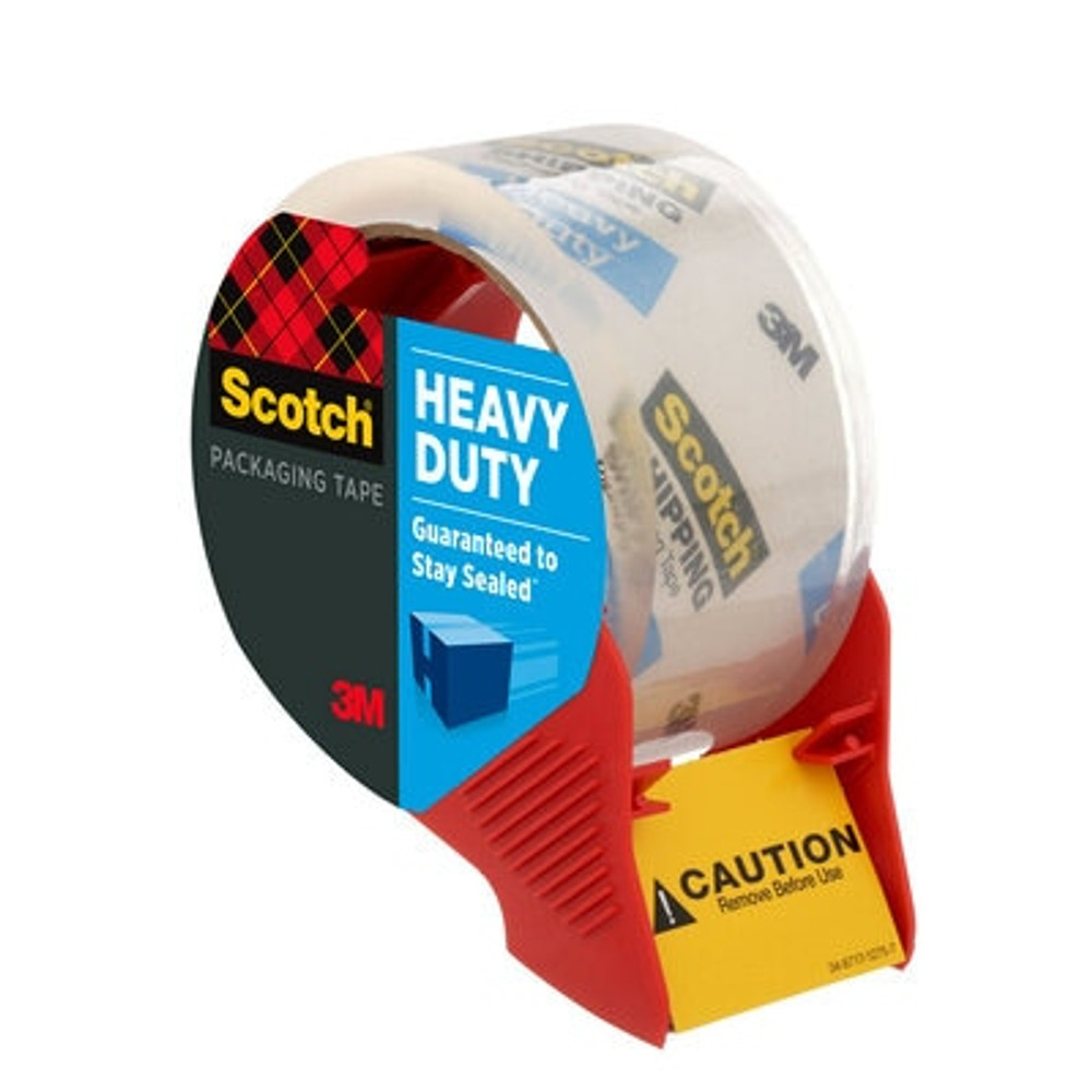 Scotch Heavy Duty Shipping Packaging Tape 3850-21RD-3WC, 1.88 in x 54.6 yd (48 mm x 50 m), 2 Rolls + 1 Dispenser/Pack
