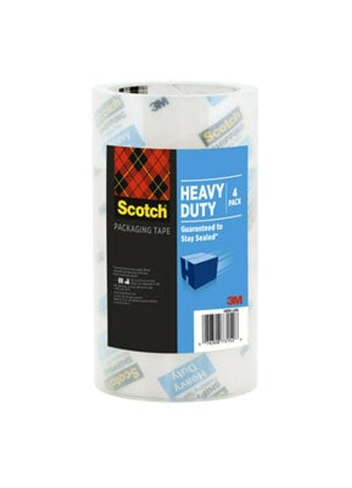 Scotch® Heavy Duty Shipping Packaging Tape 3850-LR4-4CC, 1.88 in x 54.6 yd (48 mm x 50 m), 4-PK