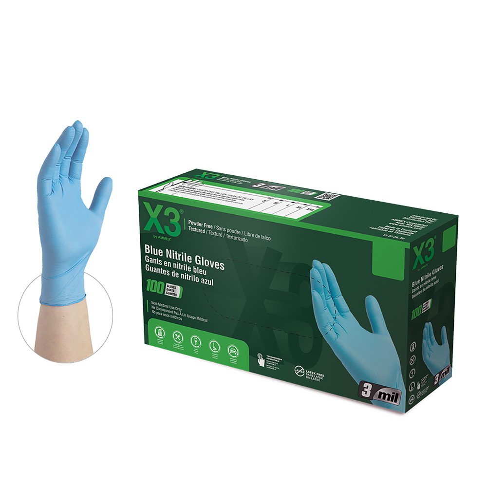 X3 Nitrile PF Ind Gloves Extra Large