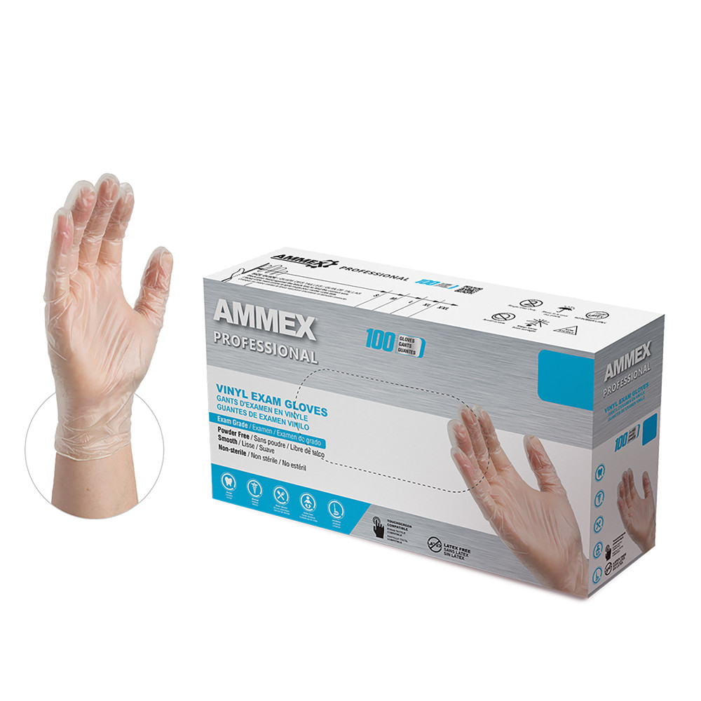 AMMEX Vinyl PF Exam Gloves Large