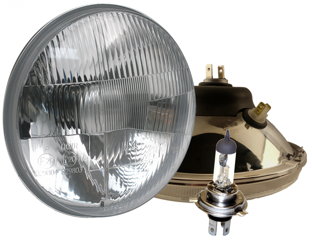 DOT Compliant Classic 7" Halogen Headlight Set with City Light (PAIR)