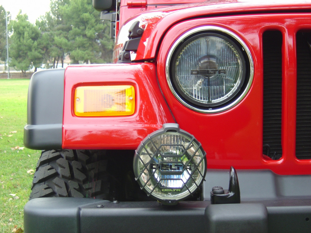 Quad-Bar Armored LED Headlight Set with White LED City Lights -JEEP TJ (PAIR)