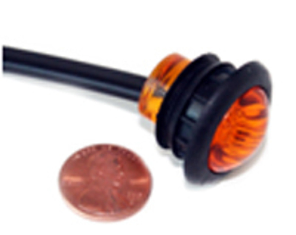 LED 3/4" Round Clearance Light (Amber) w/ wire leads (PAIR)