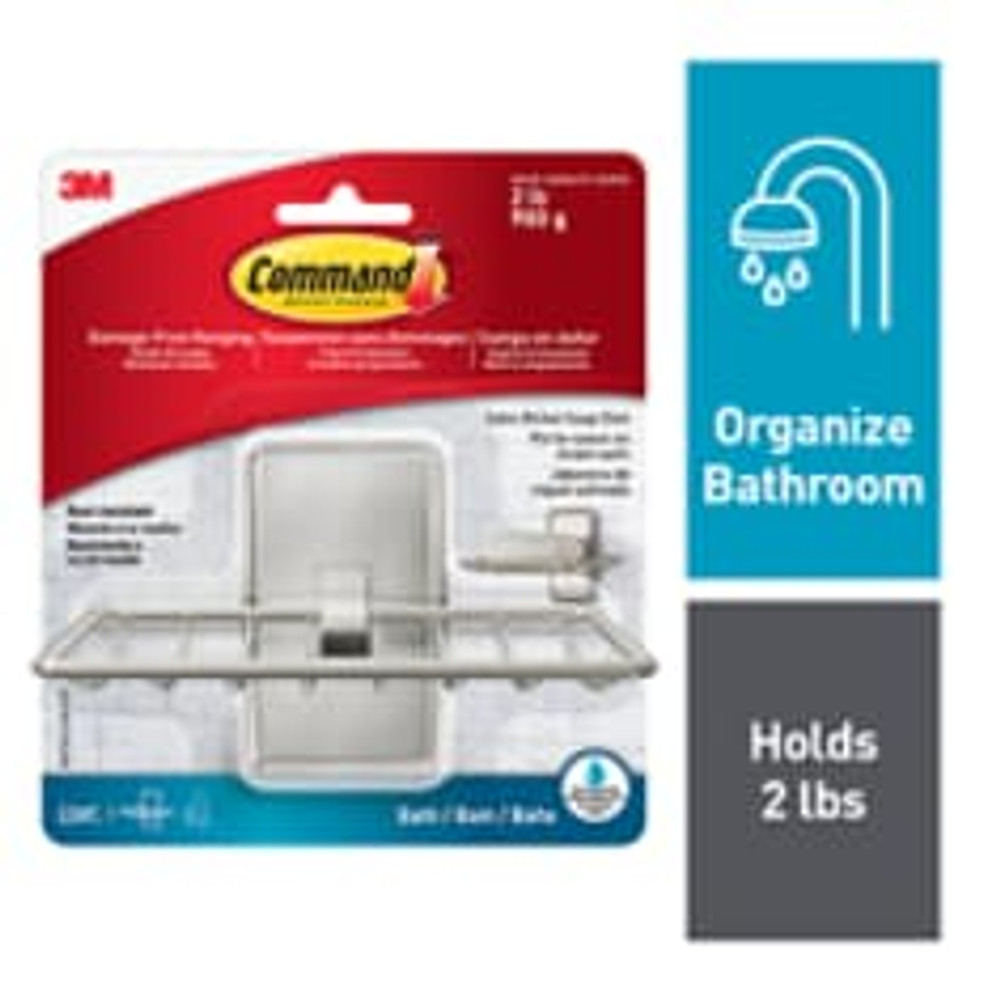 Command Soap Dish BATH34-SN-ESF, Satin Nickel