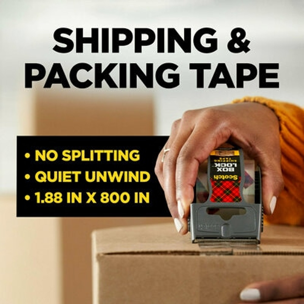 Scotch Box Lock Packaging Tape 195-EF, 1.88 in x 22.2 yd (48 mm x 20.3 m)