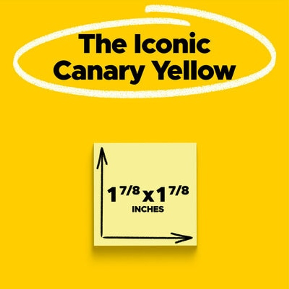 Post-it Super Sticky Notes 622-8SSCY, 1 7/8 in x 1 7/8 in 90 sheet Canary Yellow 8-pack