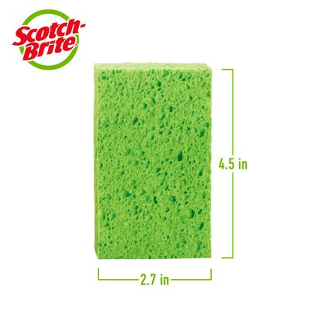 ocelo Scotch-Brite Multi-Purpose Sponges 7274-10, 4.5 in x 2.7 in x 0.6 in (114 mm x 68 mm x 15 mm), 4 ea/pk, 10 pks/cs 7274