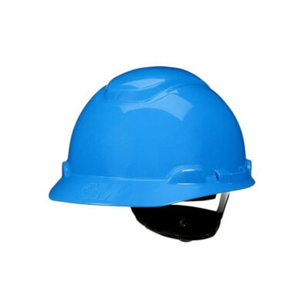 3M SecureFit Hard Hat H-703SFR-UV, Blue, 4-Point Pressure Diffusion Ratchet Suspension, with UVicator, 20 ea/Case 94503
