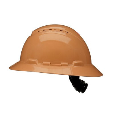 3M SecureFit Full Brim Hard Hat H-811SFV-UV Tan Vented with Uvicator - Side1