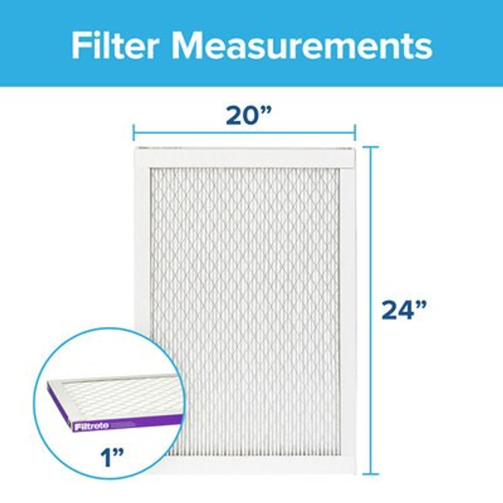 Filtrete High Performance Air Filter 1500 MPR 2026DC-4, 20 in x 24 in x 1 in (50.8 cm x 60.9 cm x 2.5 cm)